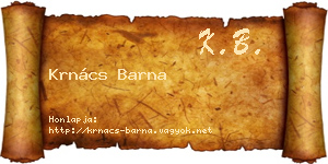 Krnács Barna névjegykártya